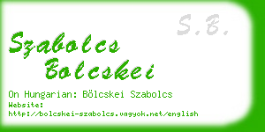 szabolcs bolcskei business card